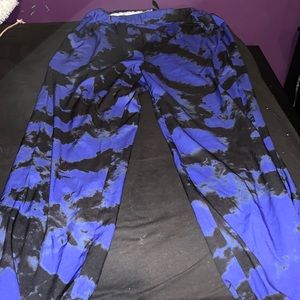 Black and blue tye dye joggers